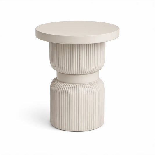 Runder MDF-Tisch in Cremeweiss, Ø 50 cm, Höhe 55 cm